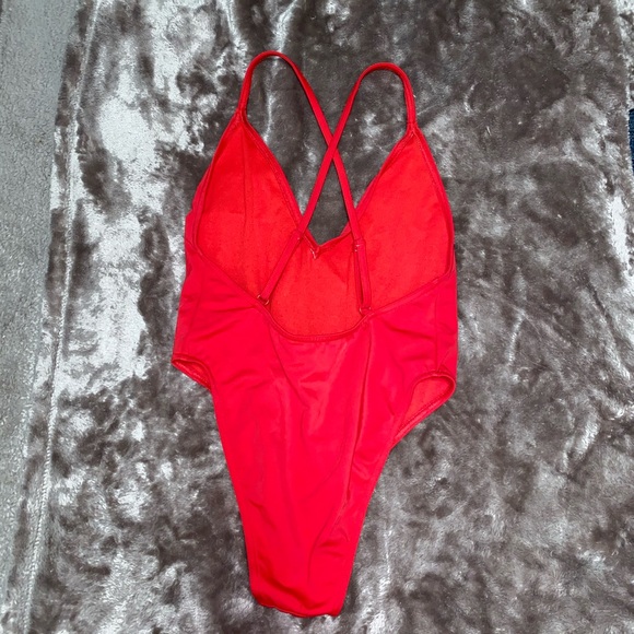 Red open back body suit - Picture 2 of 2